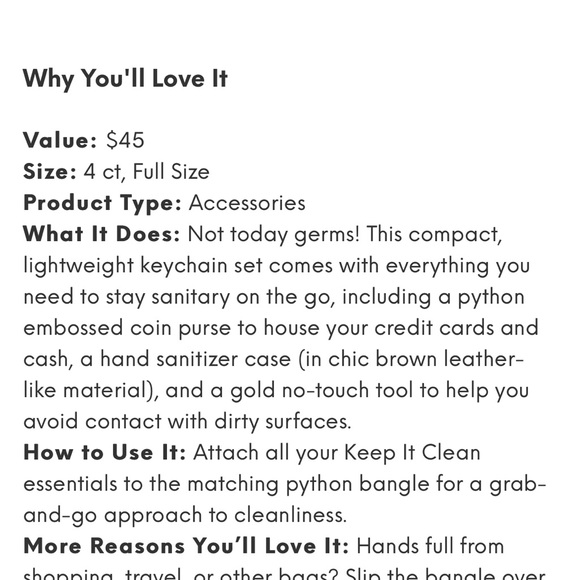 Simple Satch Fashion Meets Function Python Print Bangle Keychain Set. New! - Picture 5 of 7